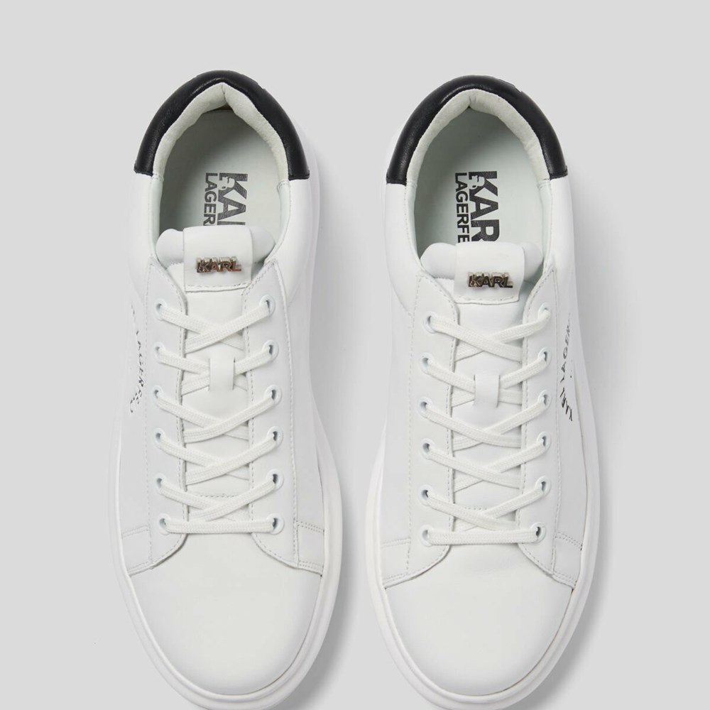 White Karl Lagerfeld Rue St-guillaume Logo Kapri Men's Sneakers | USA86GCQZ