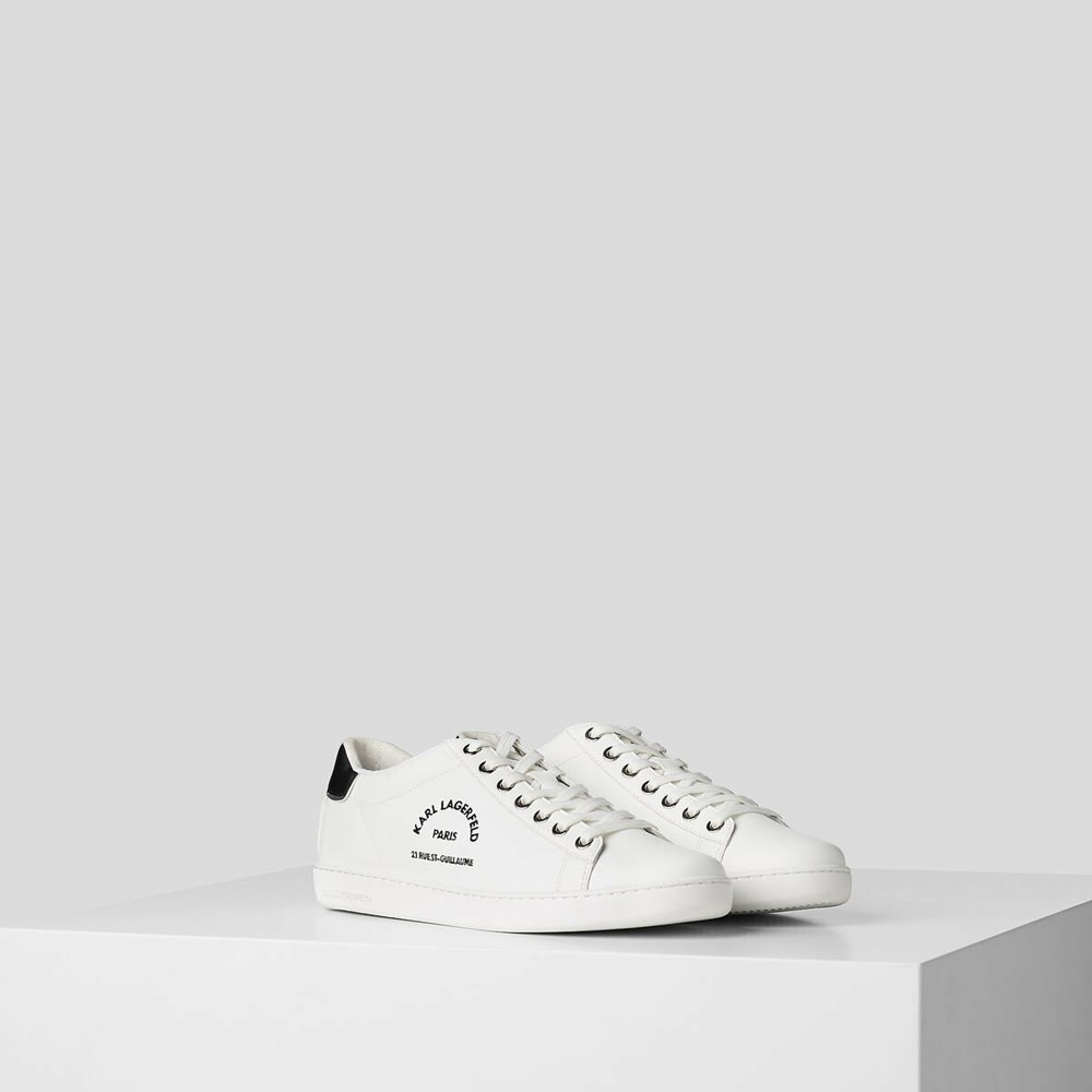 White Karl Lagerfeld Rue St-guillaume Logo Kupsole Women\'s Sneakers | USA97MBTS