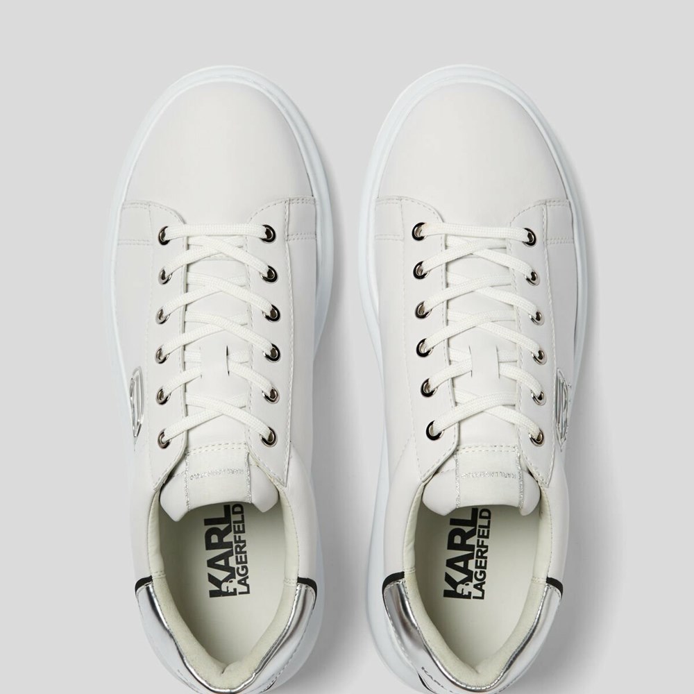 White / Silver Karl Lagerfeld Kapri Karl Plexikonic Men's Sneakers | USA81BVEY