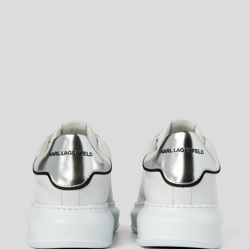 White / Silver Karl Lagerfeld Kapri Karl Plexikonic Men's Sneakers | USA81BVEY