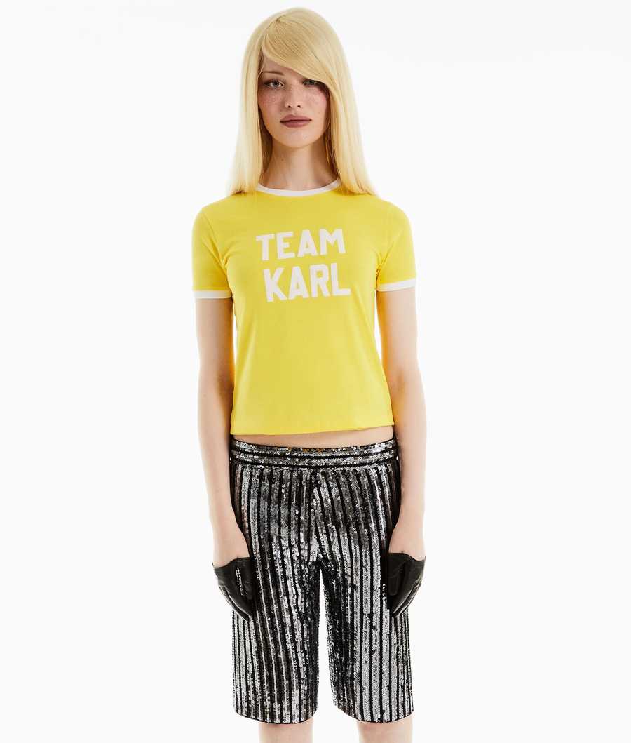 Yellow Karl Lagerfeld Karl Lagerfeld X Alled-martinez Team Karl Men's T-Shirts | USA20WBER